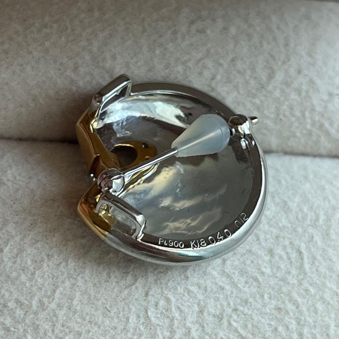 pt900/k18 ダイヤモンド ブローチ 兼トップ