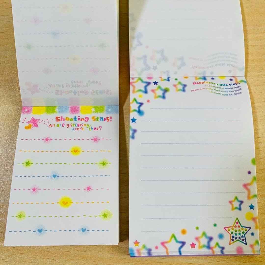 平成レトロ カミオジャパン 虹 星 ハート 【模様①】メモ帳 3冊セット