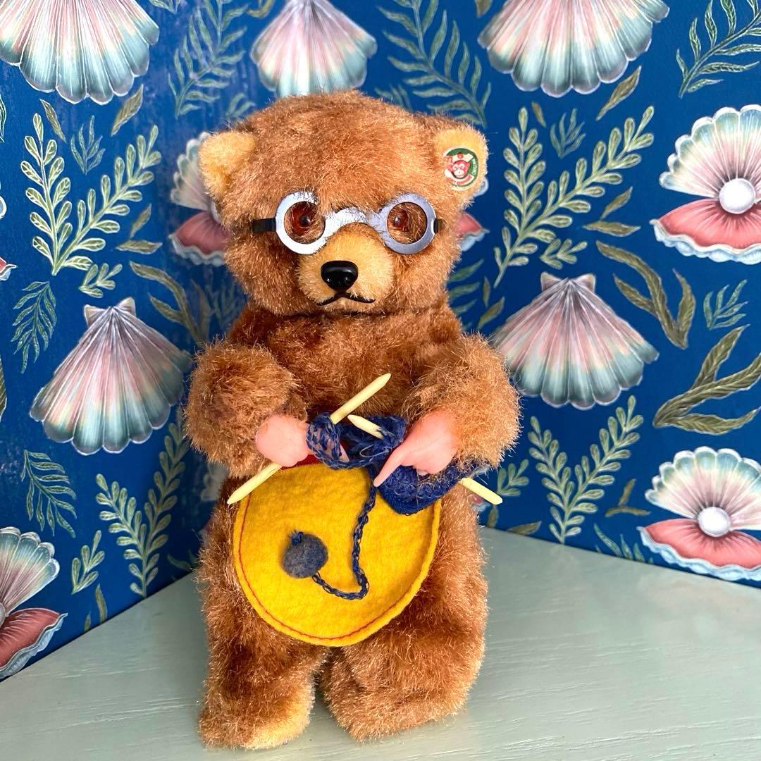 アンティーク ビンテージベア ゼンマイ仕掛け 編み物ベア max carl