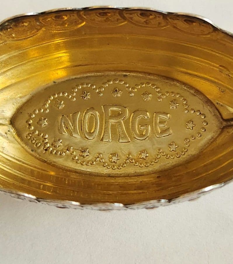 バイキング船型 銀製装飾品セット (卓上 塩または辛子入れ) アンティーク