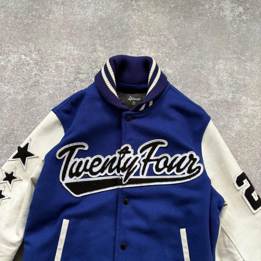 24KARATS】 スタジャン カウレザー 牛革 キルティング ワッペン 刺繍