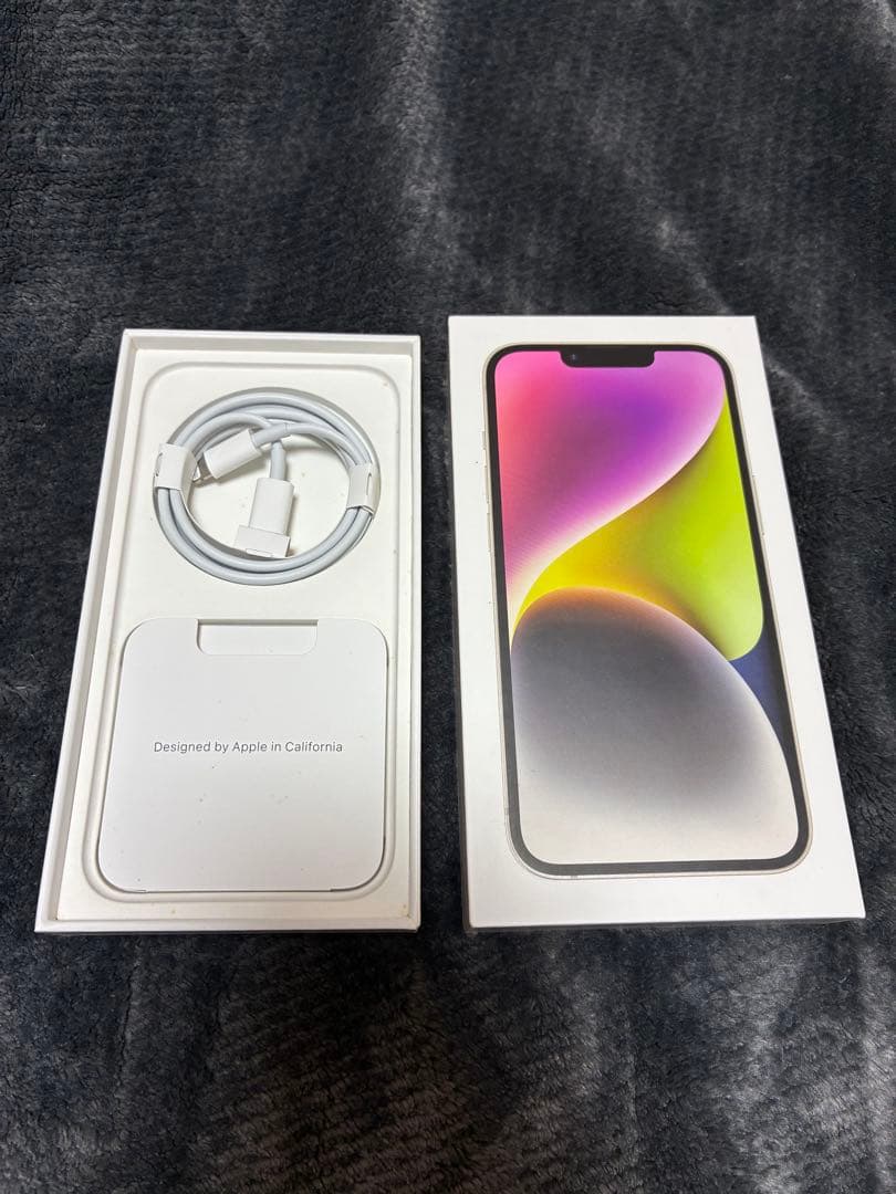 Apple iPhone 14 128GB ホワイト 本体と充電ケーブル