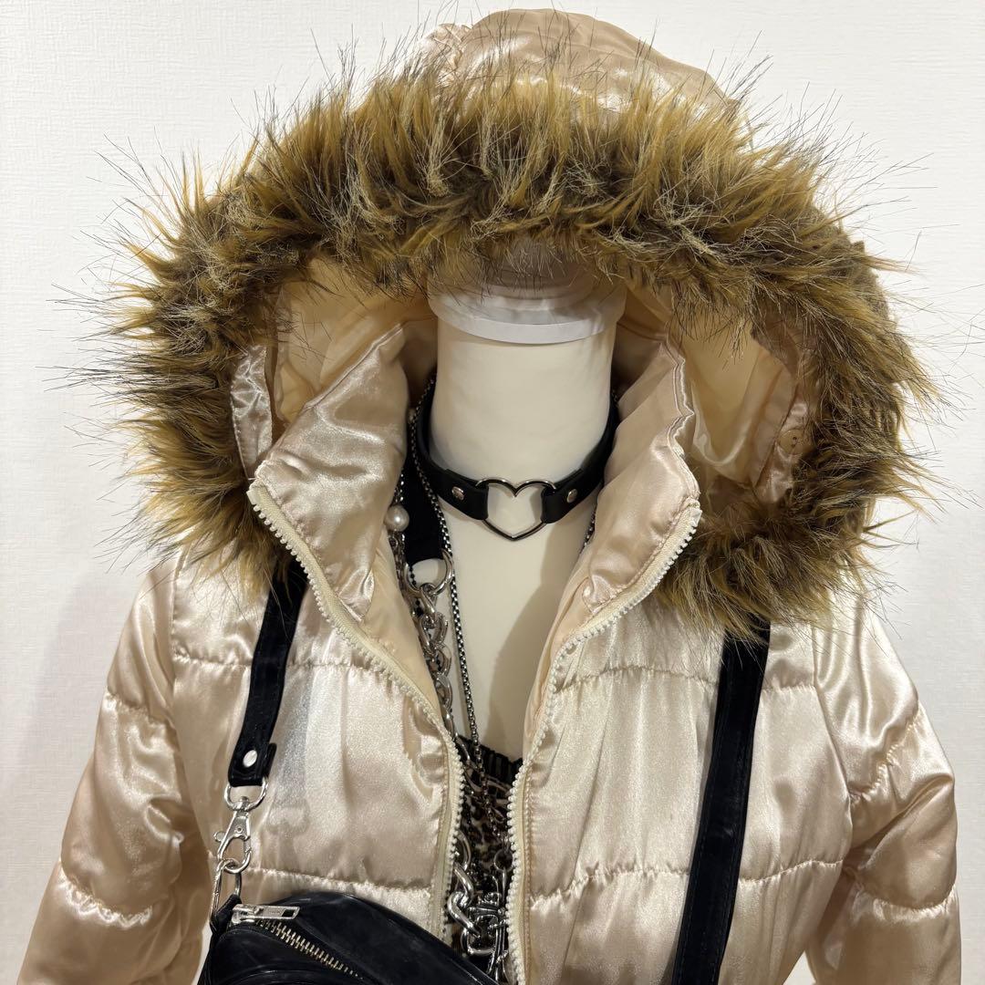 平成ギャル y2k ファーダウンジャケット 光沢 グランジ マクブリング