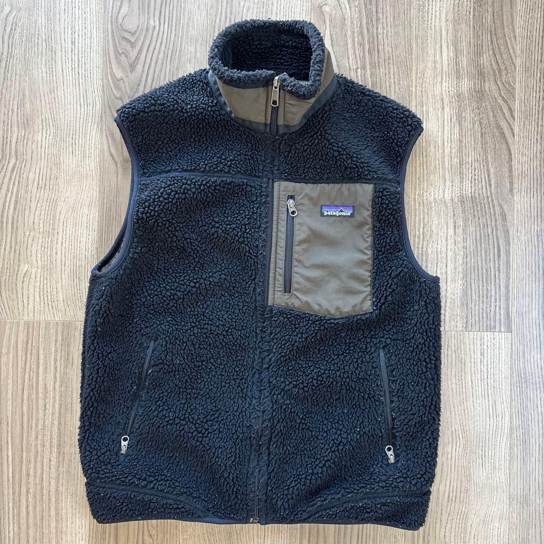 patagonia フリースベスト ブラック M 古着 00s USA製 Patagonia クラシック レトロX パイル フリース ベスト