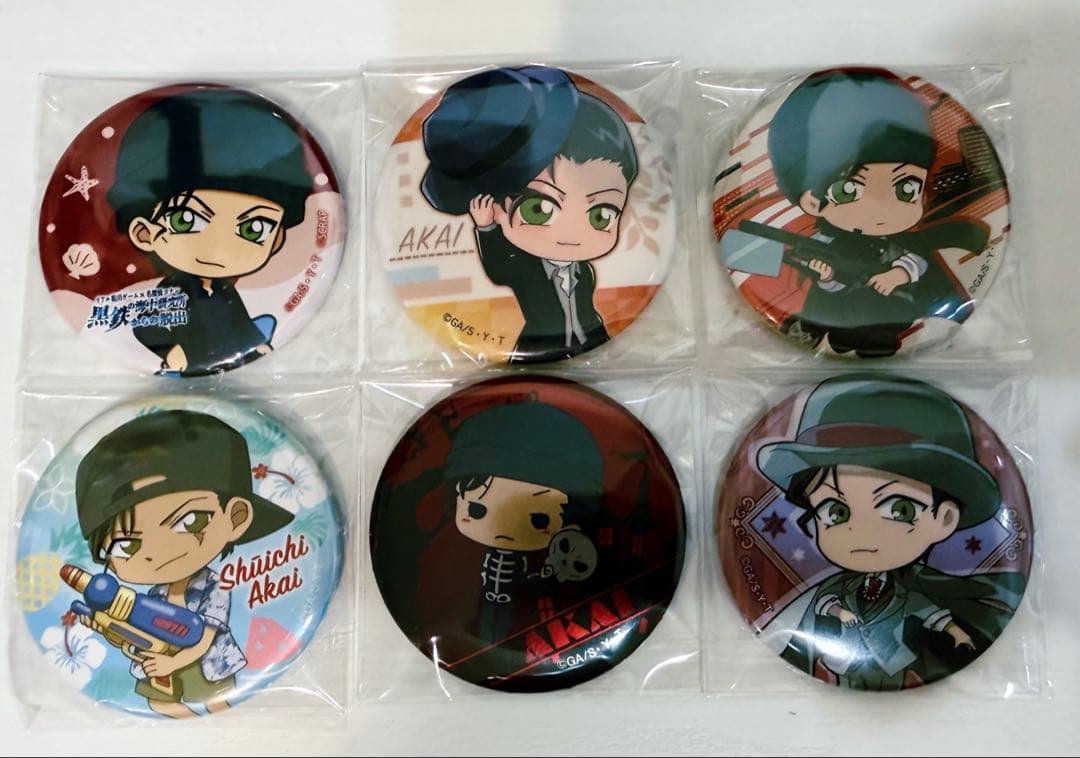 名探偵コナン 赤井秀一 ミニキャラ 缶バッジ 6点 まとめ売り - メルカリ