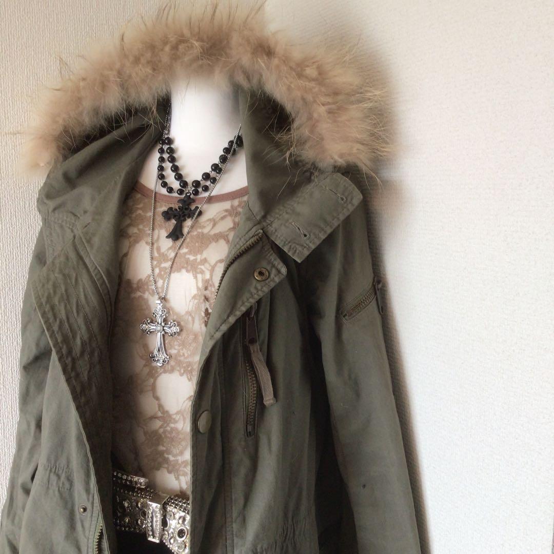 y2k 00s archive グランジファー付モッズコート 森ガールgeek - メルカリ