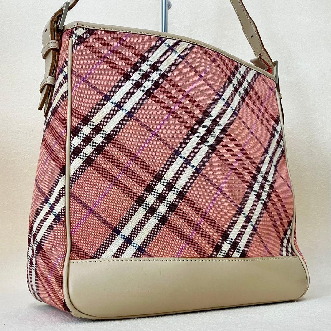 バーバリーブルーレーベル ノバチェック ワンショルダーバッグ ピンク