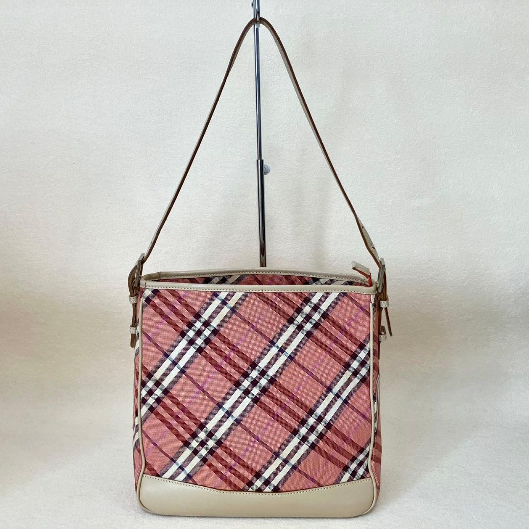 バーバリーブルーレーベル ノバチェック ワンショルダーバッグ ピンク