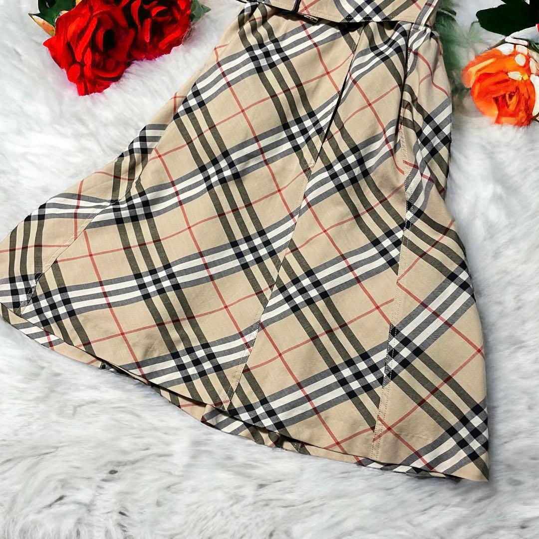 美品☆バーバリー ブルーレーベル ワンピース ダブル ベルト ノバ