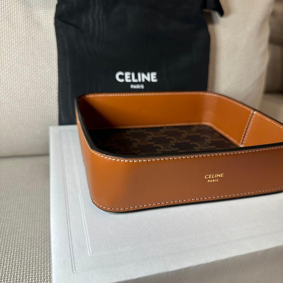 正規品】CELINEトリオンフレザートレー アクセサリーボウル