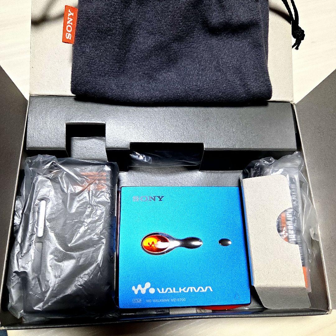 SONY MDウォークマン MZ-E700 ブルー 完品 動作確認◎ほぼ未使用 動作確認済】SONY ポータブルMDプレーヤー MZ-E700 ブルー - メルカリ