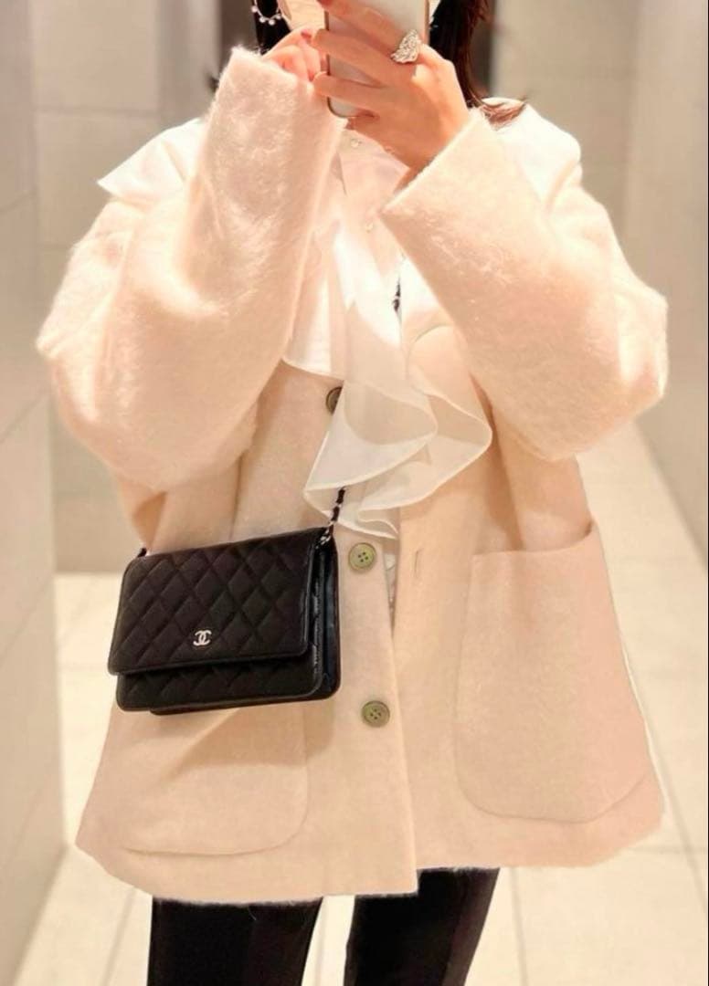 yori ウールモヘアシャギージャケット ベビーピンク - メルカリ