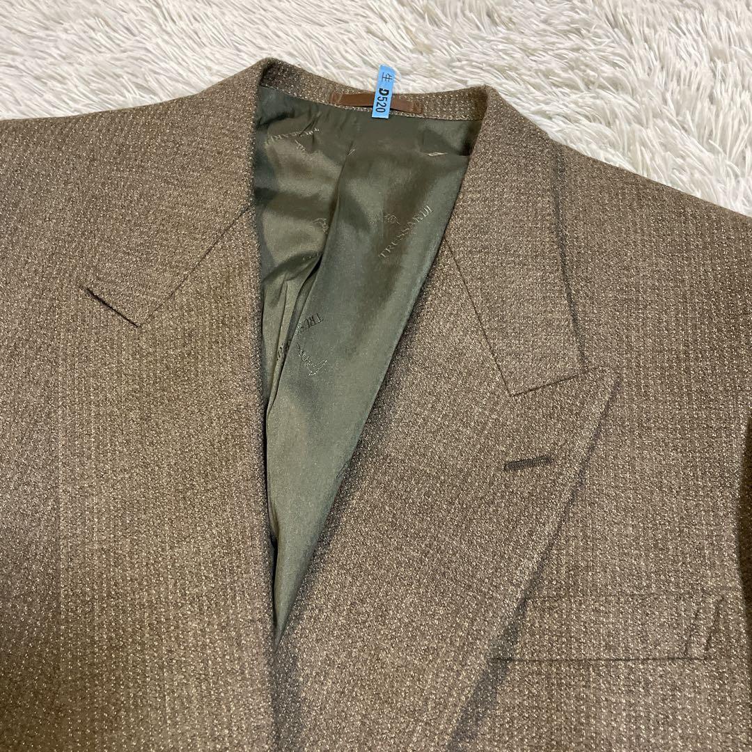 高級 トラサルディ ダブル セットアップ スーツ ウール100% ブラウン