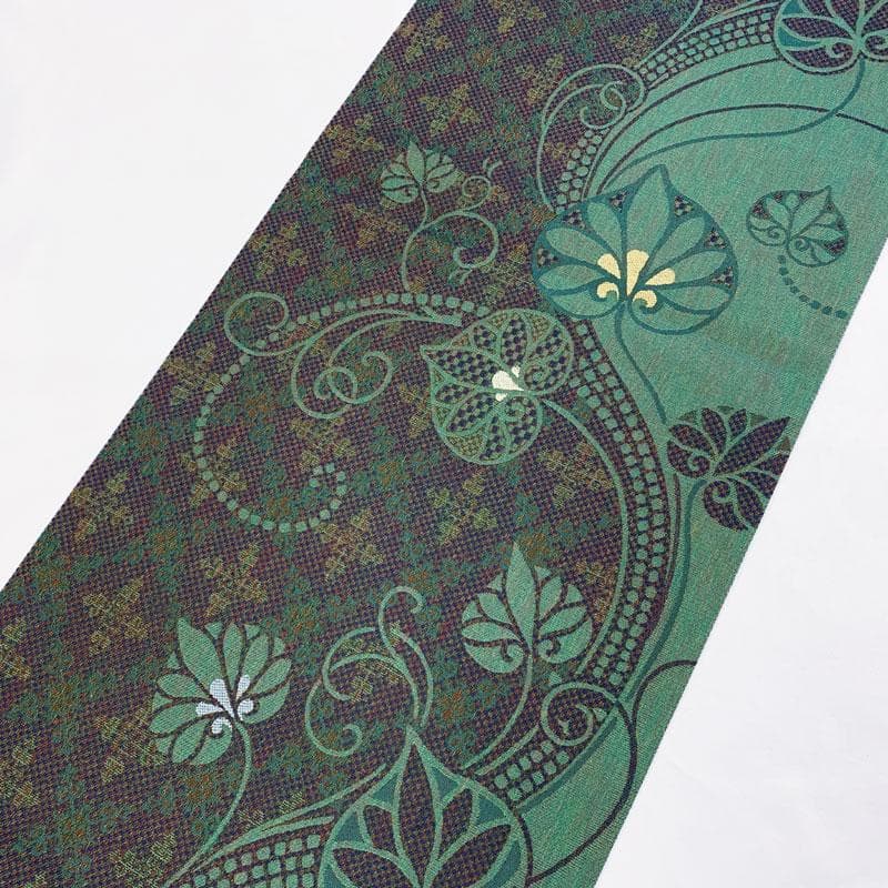 511my42◇全通 葵文様 玉虫色 異国情緒 袋帯◇美品