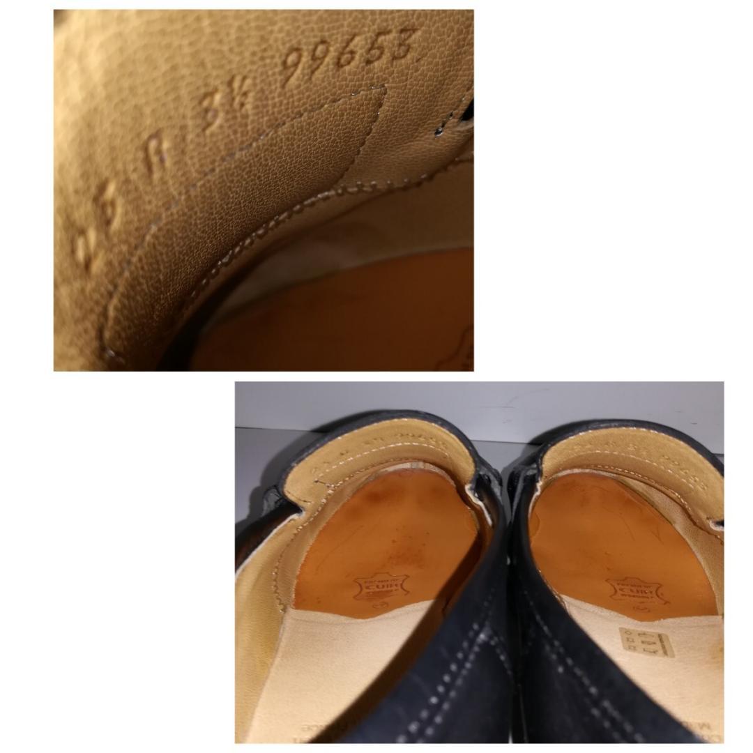 d0321 1,2回着用程度 パラブーツ オルセー コインローファー 3.5 黒