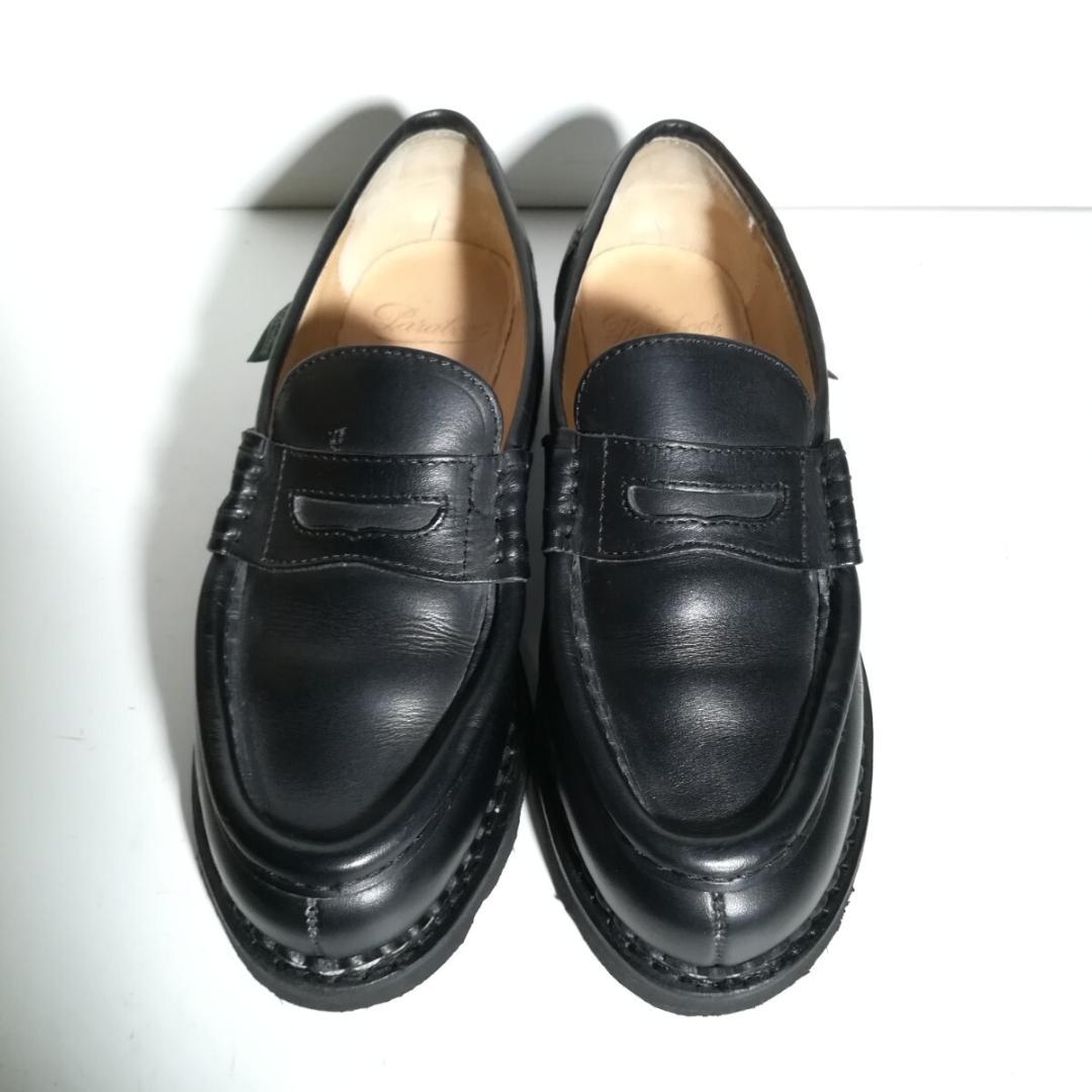 d0321 1,2回着用程度 パラブーツ オルセー コインローファー 3.5 黒