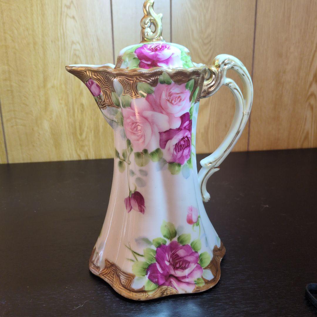 オールドノリタケティーポット 1910年-1921年頃　裏印M-nippon オールドノリタケティーポット 1910年-1921年頃 裏印M-nippon オールド