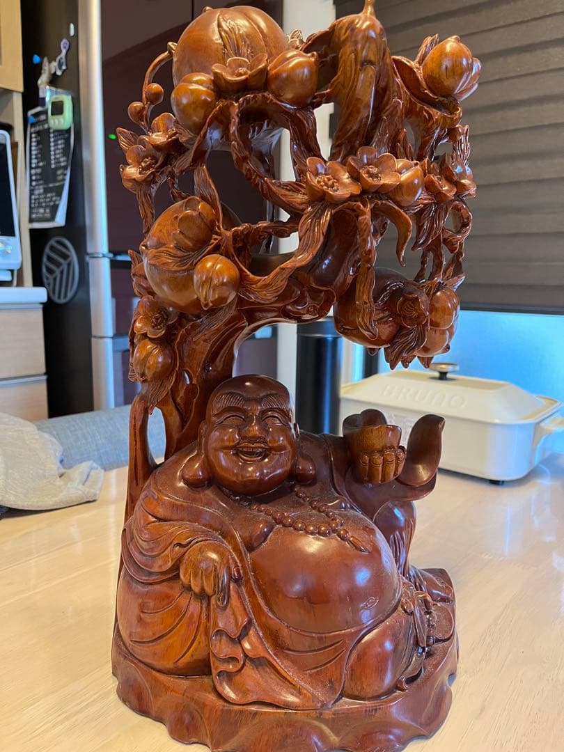 木の彫刻　　一刀彫　大黒様　金運アップ 楽天市場】【総高20cm】大黒様 木彫り 置物 一刀彫 / 素材：桧（大黒天