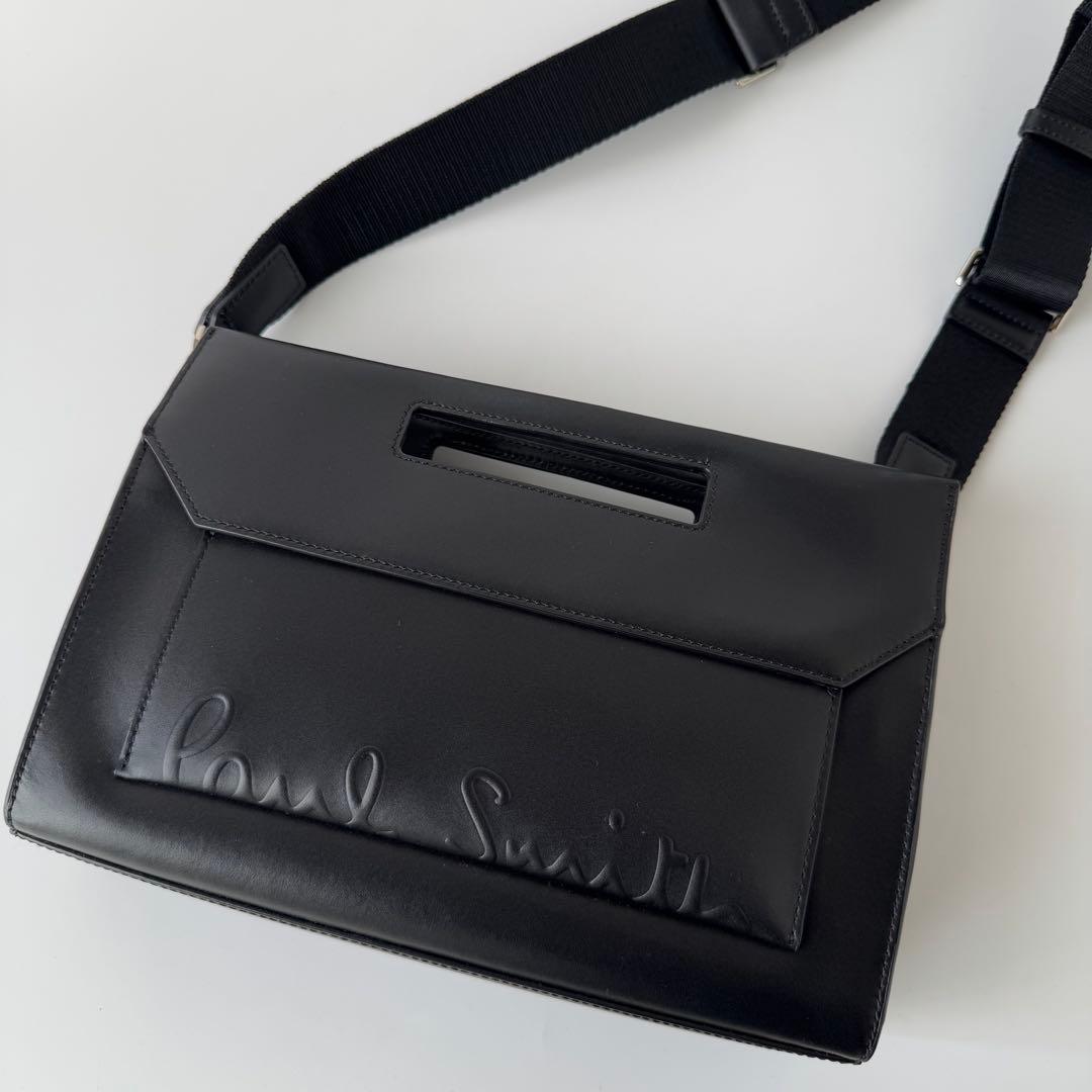 極美品】ポールスミス ショルダーバッグ 2WAY レザー ブラック - メルカリ