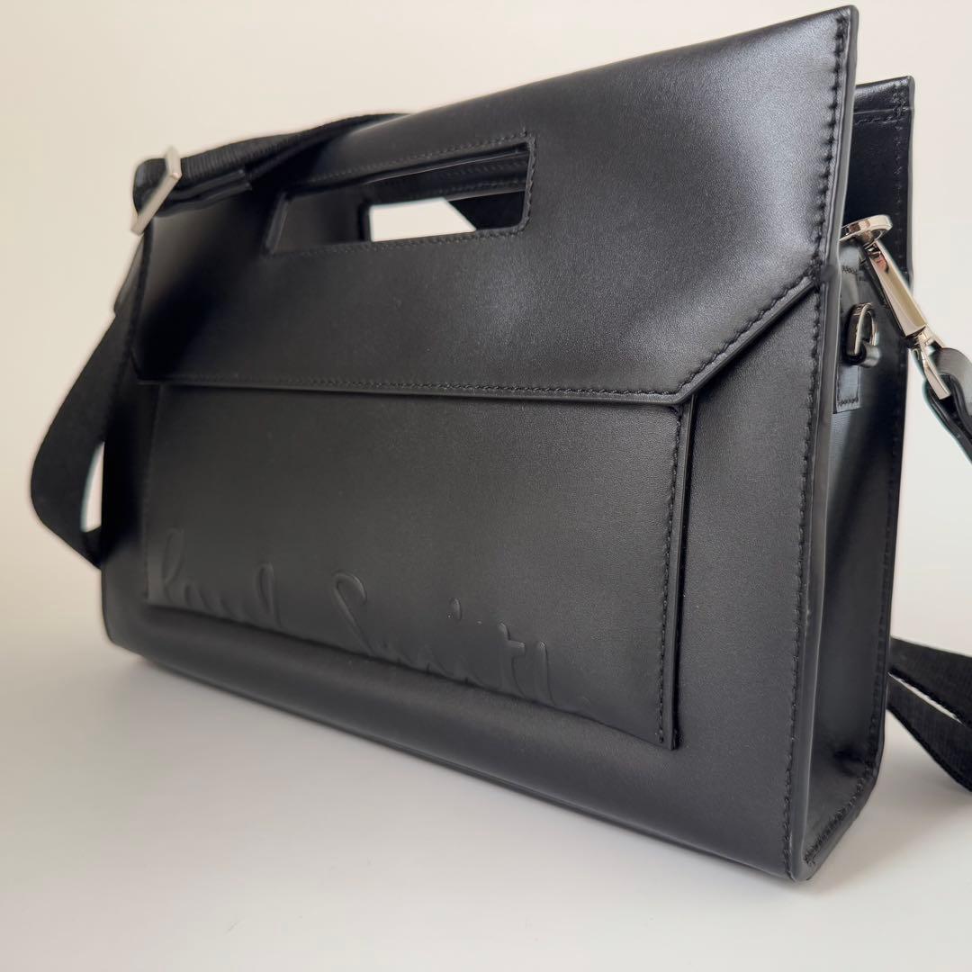 極美品】ポールスミス ショルダーバッグ 2WAY レザー ブラック - メルカリ