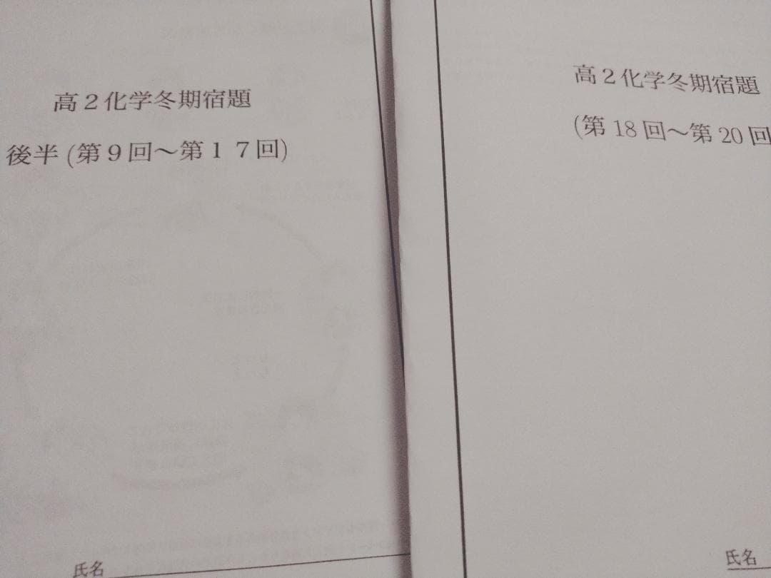 鉄緑会による冬期化学重要事項などのまとめ冊子集 医学部必須 駿台