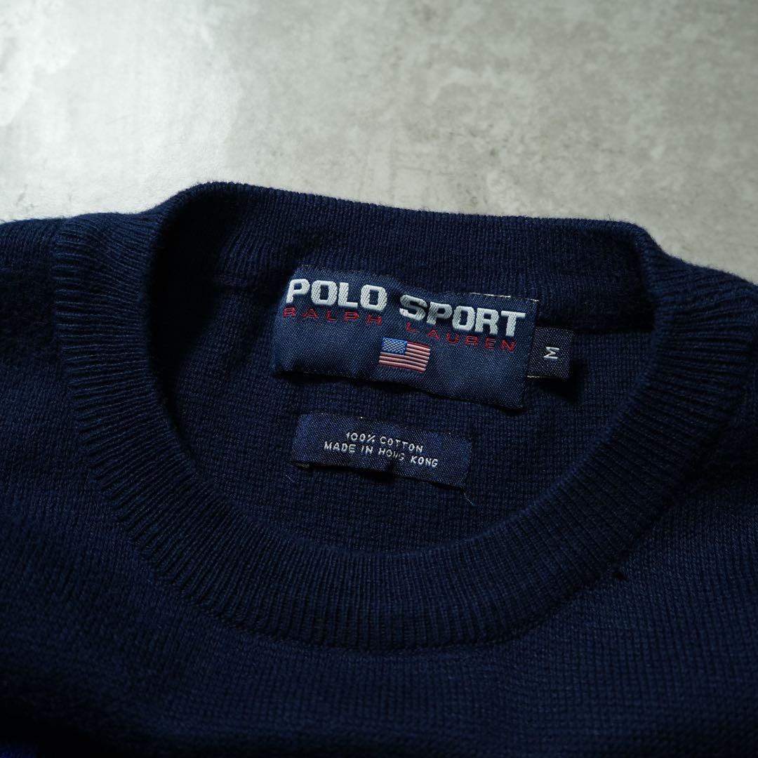 当時モノ 90s POLO SPORT ニット 星条旗 香港製 ネイビー - メルカリ