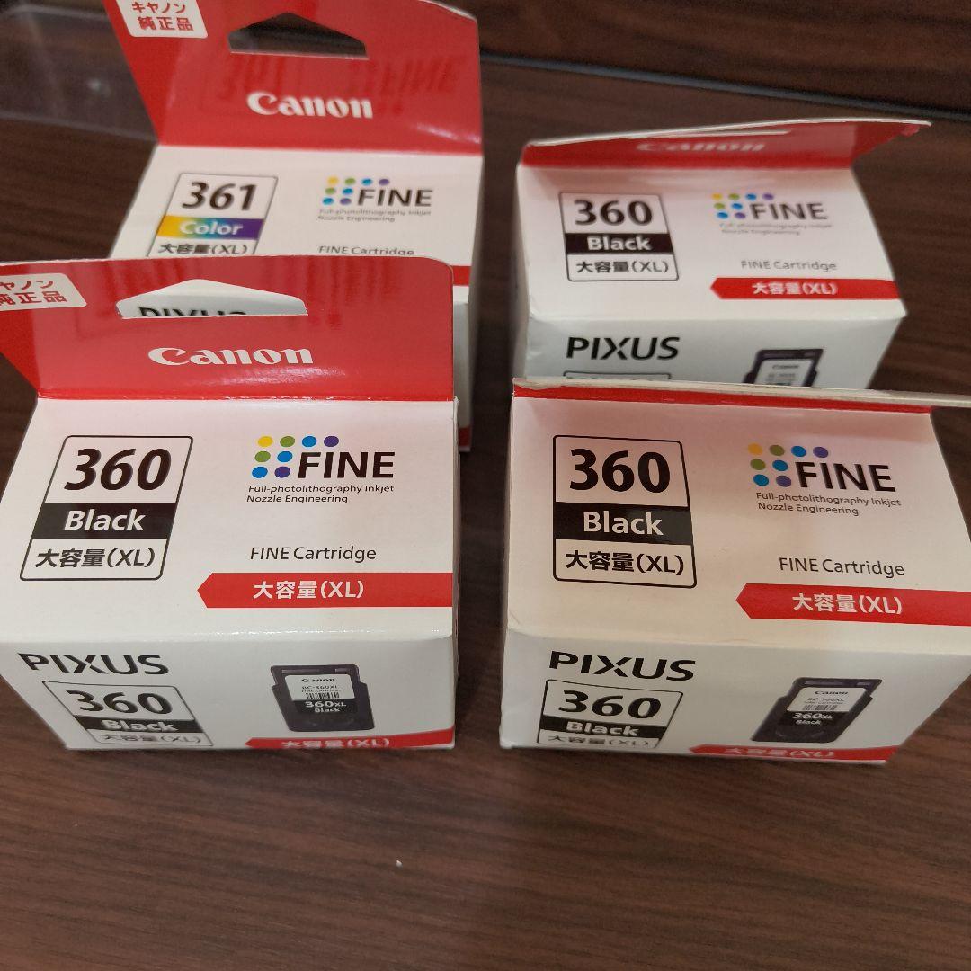 Canon BC-360XL　3個、361XL 1個 キヤノン（Canon） 【日本郵便倉庫より365日発送】BC-360XL ブラック