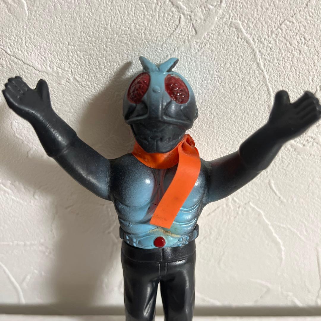 ⚠️当時物・昭和レトロ 仮面ライダー 旧1号 ミニソフビ マフラー付き