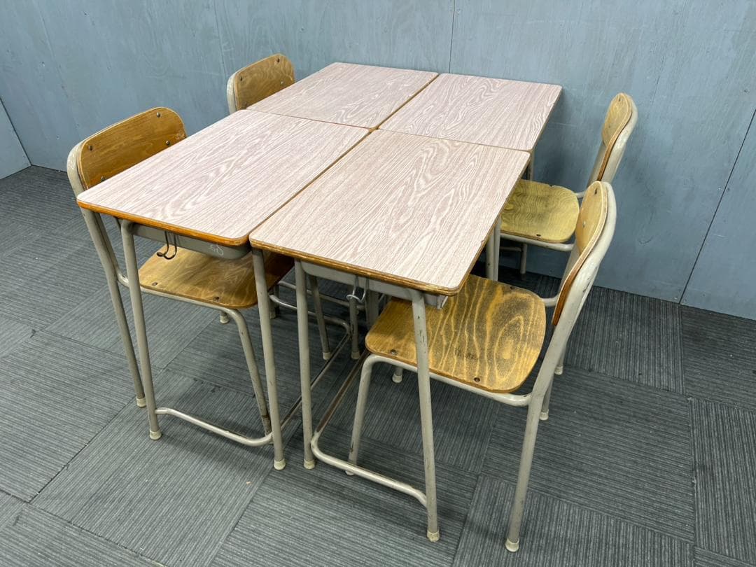 828◇自社便対応地域あり◇学童机・学童椅子4組(新JIS5.