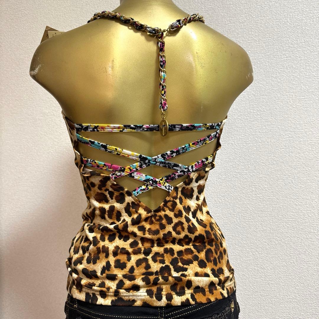 新品タグ付き★d.i.a.★平成ギャル★ヒョウ柄キャミ★金/悪羅悪羅/露出
