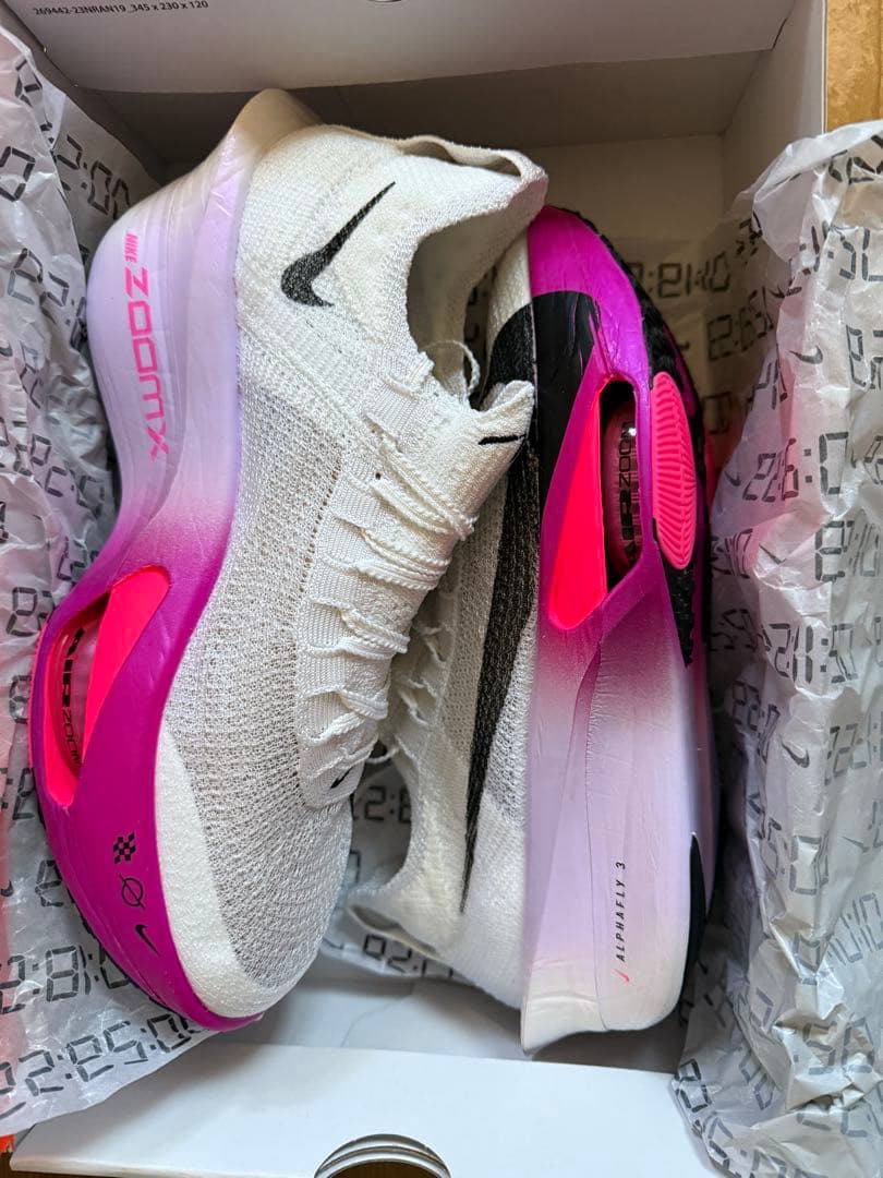 NIKE アルファフライ3 ランニングシューズ ホワイト/ピンク 28cm