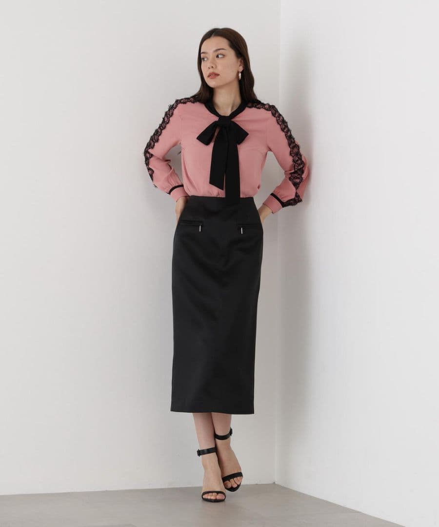 レースコンビバイカラーリボンブラウス 36 - メルカリ