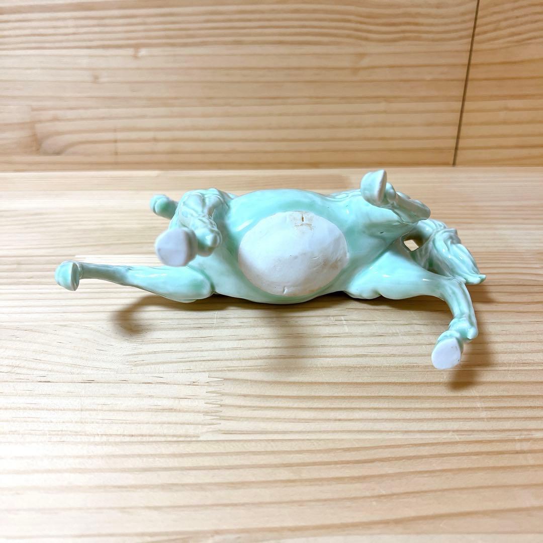 縁起物 干支午置物 有田焼 青磁 木箱付 - メルカリ