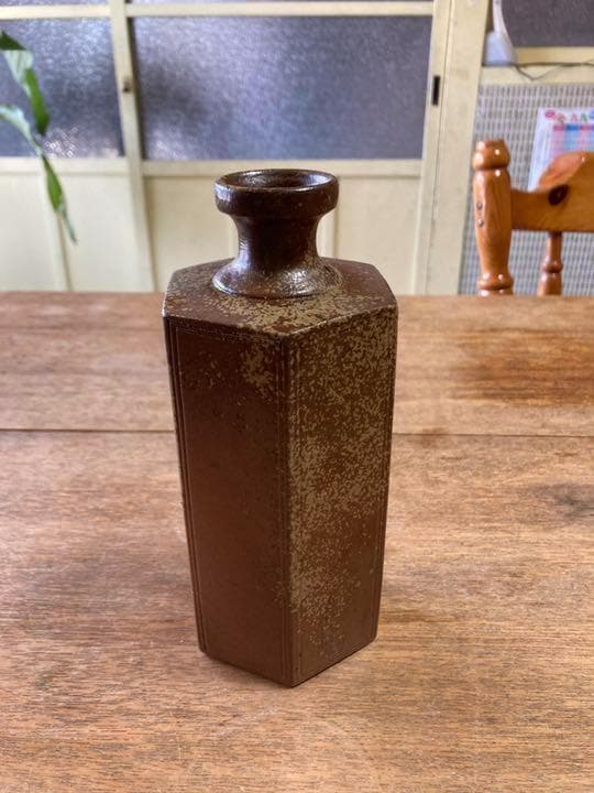 古備前焼六角徳利 六角徳利 備前焼