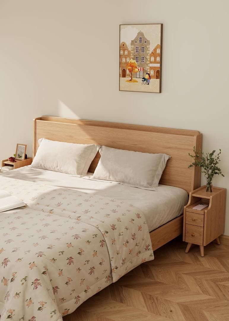 マンゴーウッド製 ナイトテーブル 3段引き出し ナチュラルウッドの通販