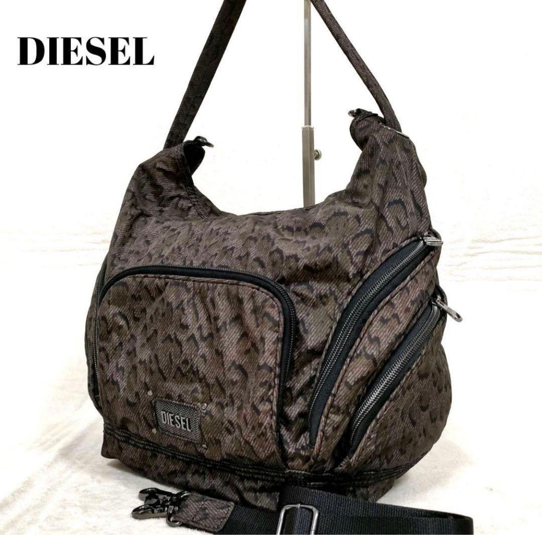ディーゼル ショルダーバッグ 2way メッセンジャー レオパード y2k総柄