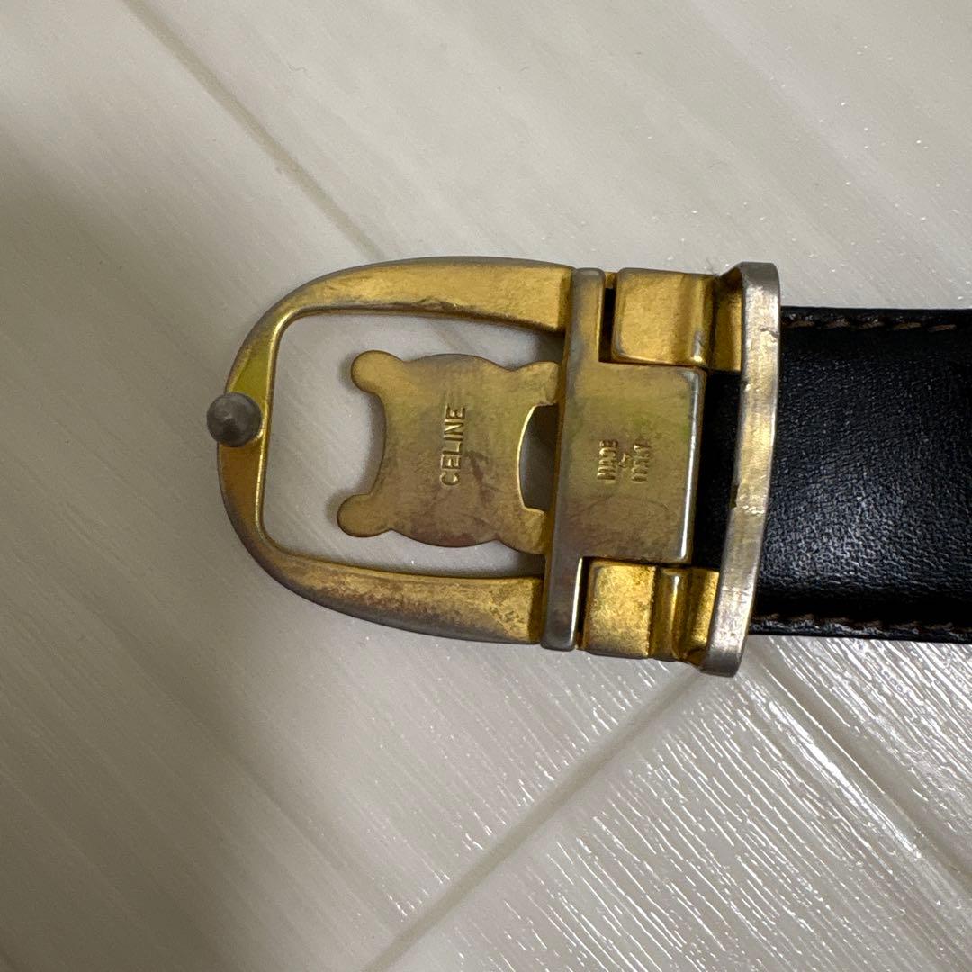 CÉLINE セリーヌ】ヴィンテージ レザーベルト 赤茶 CELINE