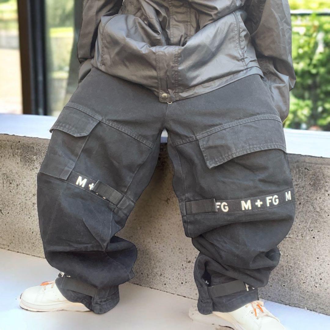 マリテフランソワジルボー 極太 シャトルパンツ ブラックデニム W34