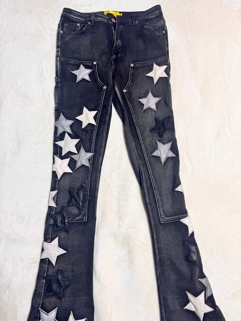 ラ*ネ様 GUAPI スターパッチ　32インチ　フレアデニムパンツ US dri 楽天市場】GUAPI グアピ フレアデニムパンツ 28-32インチ ブルー/青