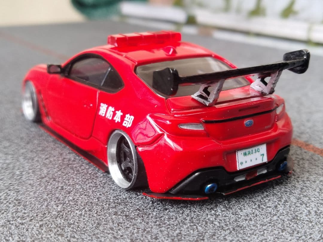 トミカ改造 スバルBRZ フルエアロ ☆自作アルミリム ☆深リム ホット