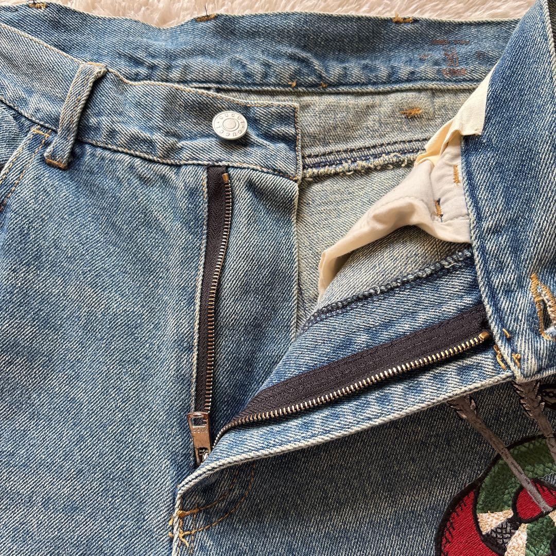 美品】 GUCCI グッチ エンブロイダリー 刺繍 デニムパンツ LOT.25