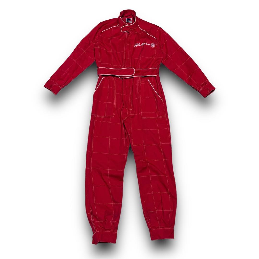 alfa romeo アルファロメオ つなぎ ツナギ 作業着 オールインワン 赤
