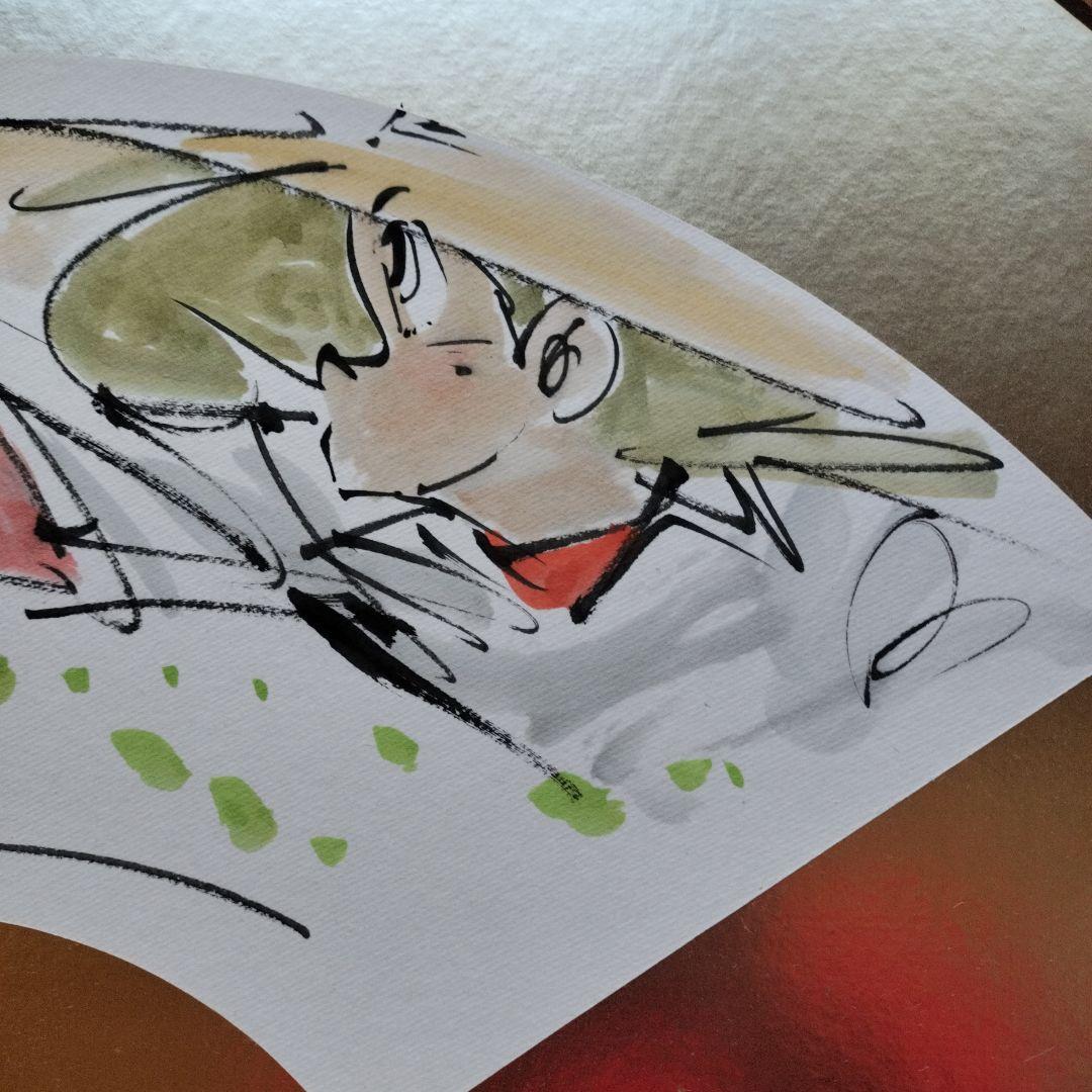 貴重品・珍しいお品」矢口高雄直筆水彩画 サイン落款あり 釣りキチ三平