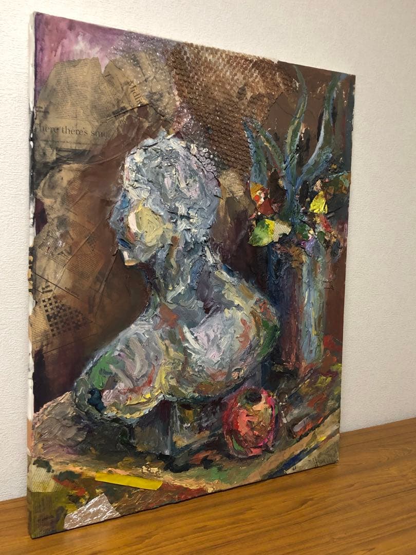 絵画 一点物 油絵30号 コラージュ micchan￼作 R114409358 - 絵画