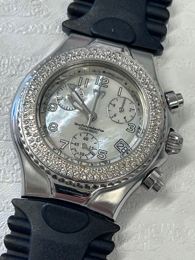 テクノマリーン、ダイヤルベゼル、レディス用 楽天市場】良品☆保証書付き【Techno Marine】テクノマリーン ダイヤ
