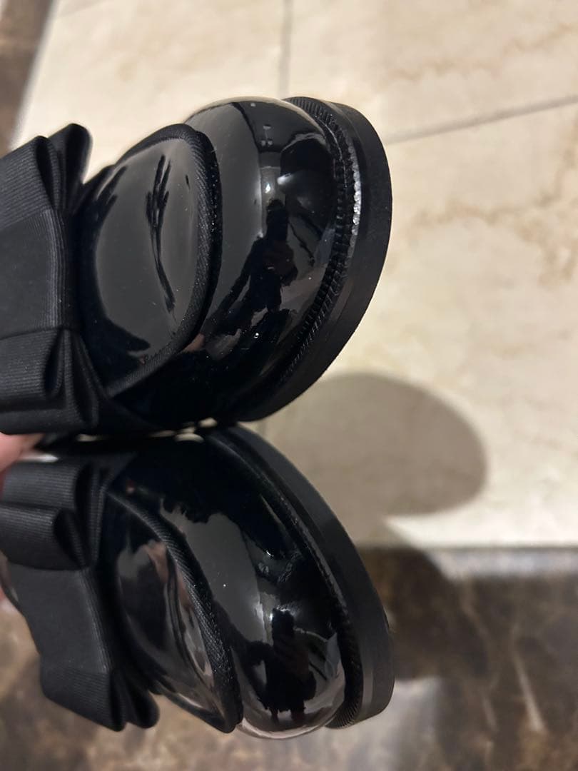 kae様OHGA オーガ リボンローファー 23.5cm ohga エナメル 黒