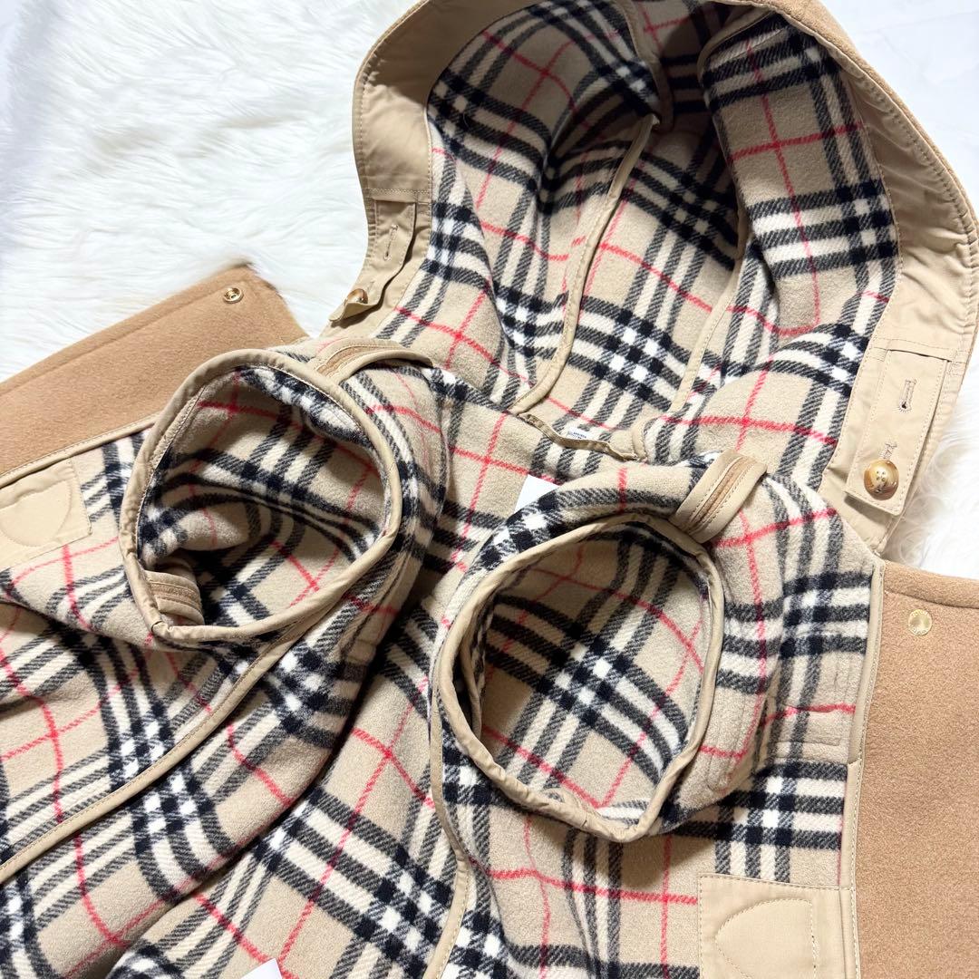 本物 現行タグ 極美品 バーバリー レザー切替 ノバチェック ダッフル