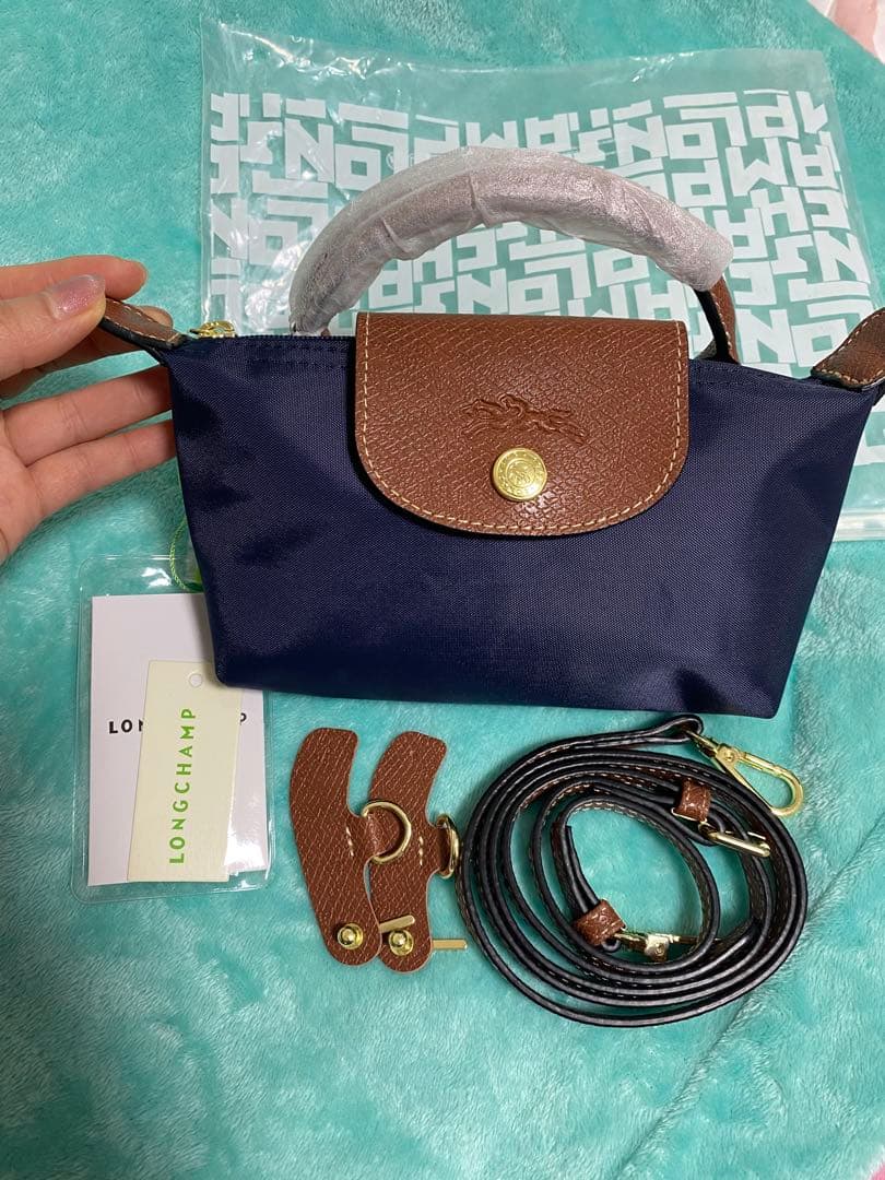 新品LONGCHAMP ネイビーショルダーバッグ XS - メルカリ