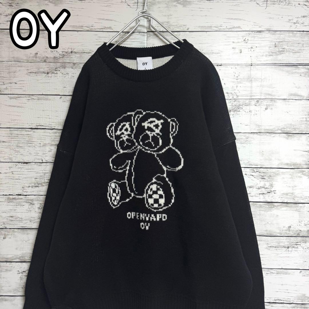 大人気　OY モディファイ　オードリーニット　ベアー　萌袖　ブラック　Lサイズ OY オーワイ MODIFY ODOLLY KNIT/全2色 | DAESE TOKYO(デセトウキョウ)