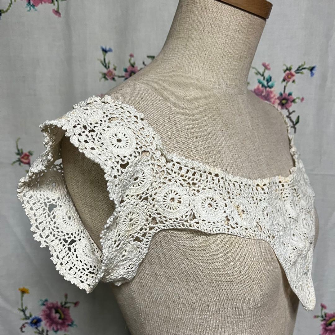 ヨーロピアン ヴィンテージ クロシェ プラストロン(胸もと飾り) 手芸